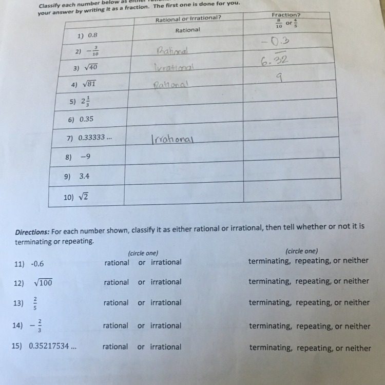 Which one is rational and irrational-example-1