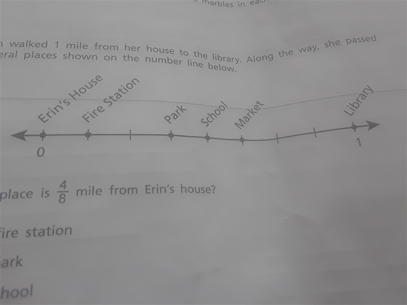 Erin walked 1 mile from her house to the Library. Along the way, she passed several-example-1