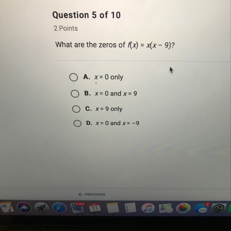 What are the zeros of f(x)=x(x-9)-example-1