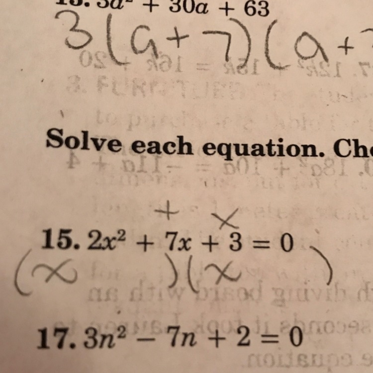 Factor this and say what each of the x’s equal (#15) (for math 8 or math 1)-example-1