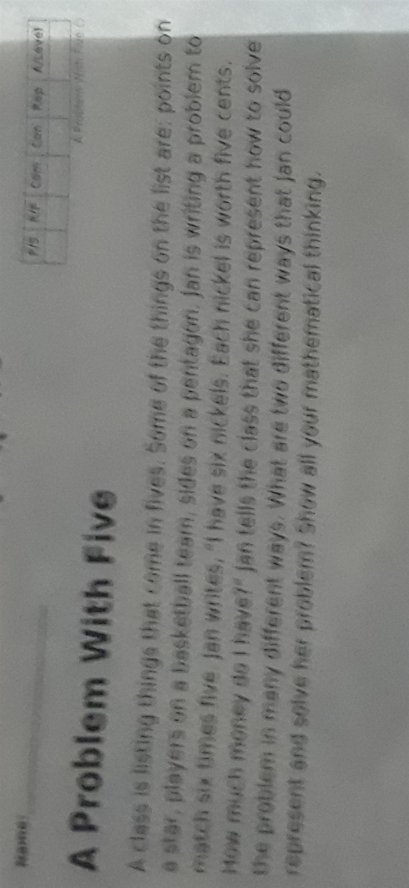 A class is listing things that come in fives. Some of the things on the list are: points-example-1