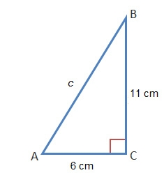 Which equation could be used to find the length of the hypotenuse?-example-1