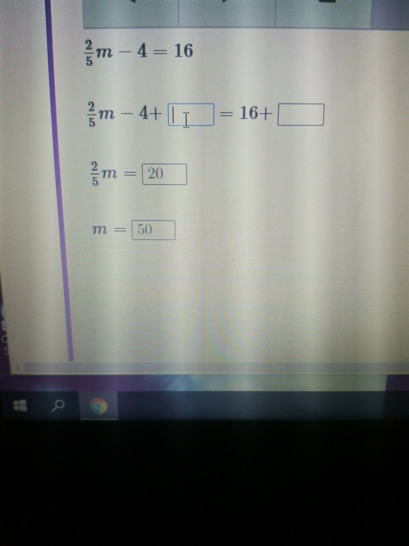 2/5m-4+ is what =16+what-example-1