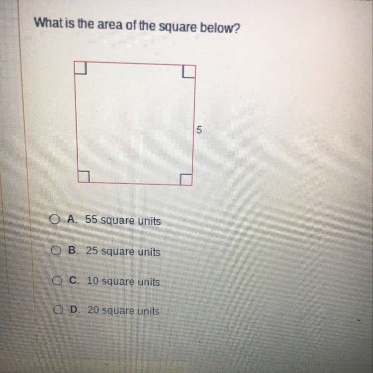 What is the area of the square below ?-example-1