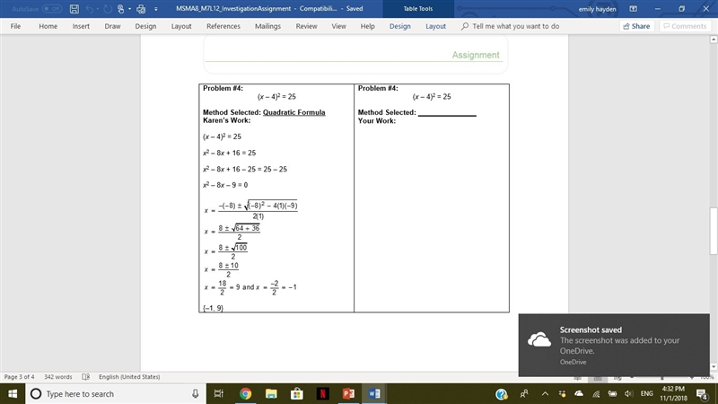 PLEASE HELP, I'M BEGGING YOU!!!! 100 POINTS!!! I NEED ANSWERS Karen has been working-example-4