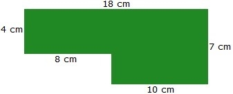 What is the area of the object Below? A. 158 sq cm B. 102 sq cm C. 94 sq cm D. 142 sq-example-1