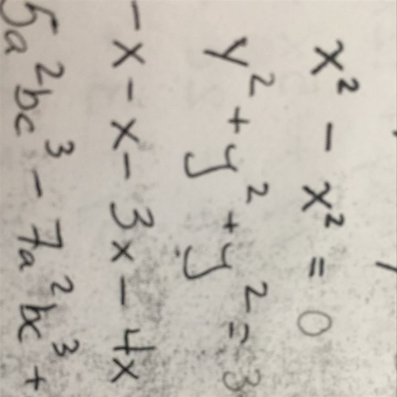 What does negative x minus x minus 3x minus 4x equals to?-example-1