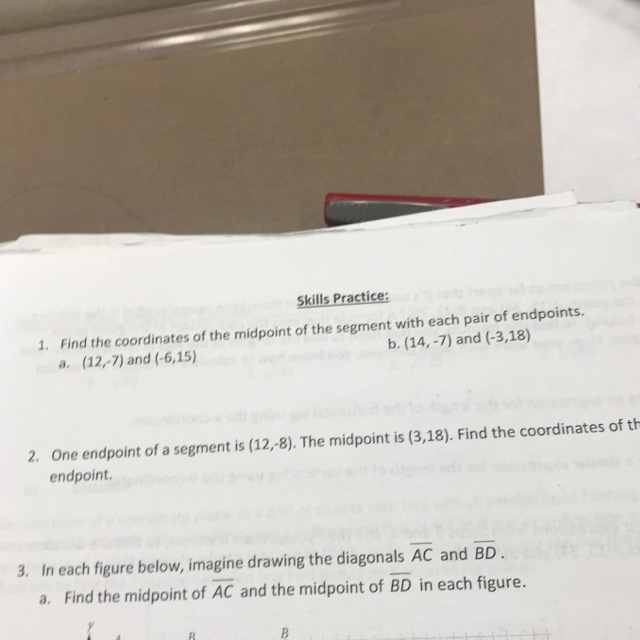 Find cordninates of the midpoint of the segment with each pair of endpoints-example-1