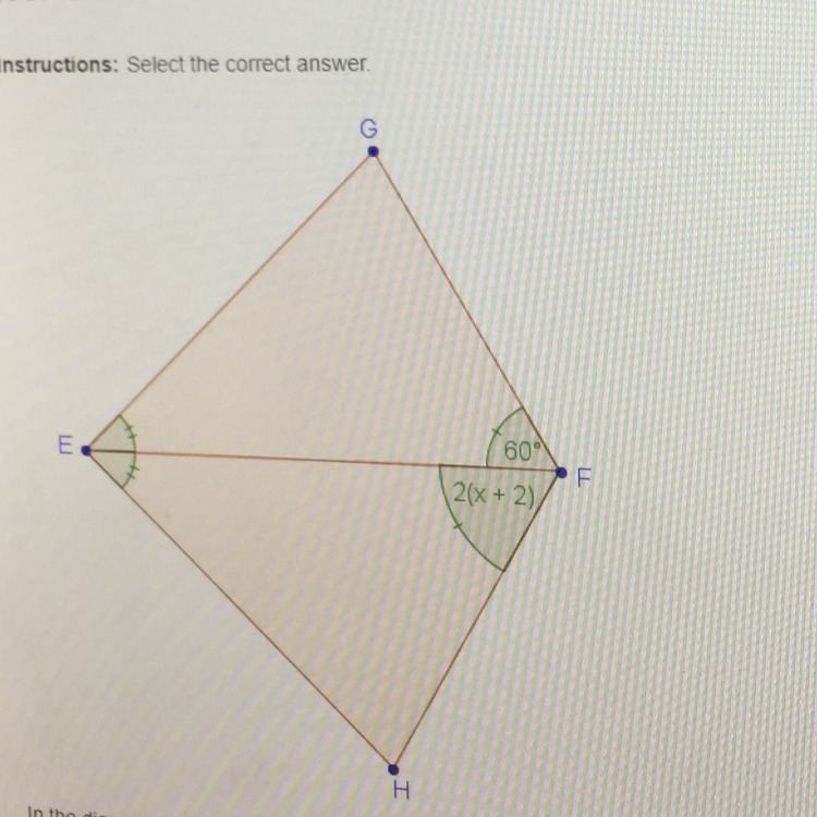 In the diagram, triangle GEF and triangle HEF are congruent. What is the value of-example-1