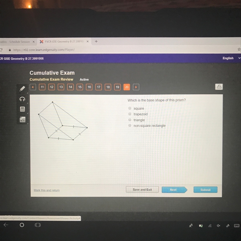 Which is the base shape of this prism?-example-1