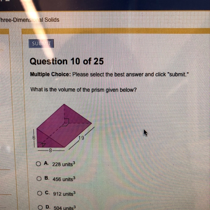 What is the volume of the prism given below?-example-1