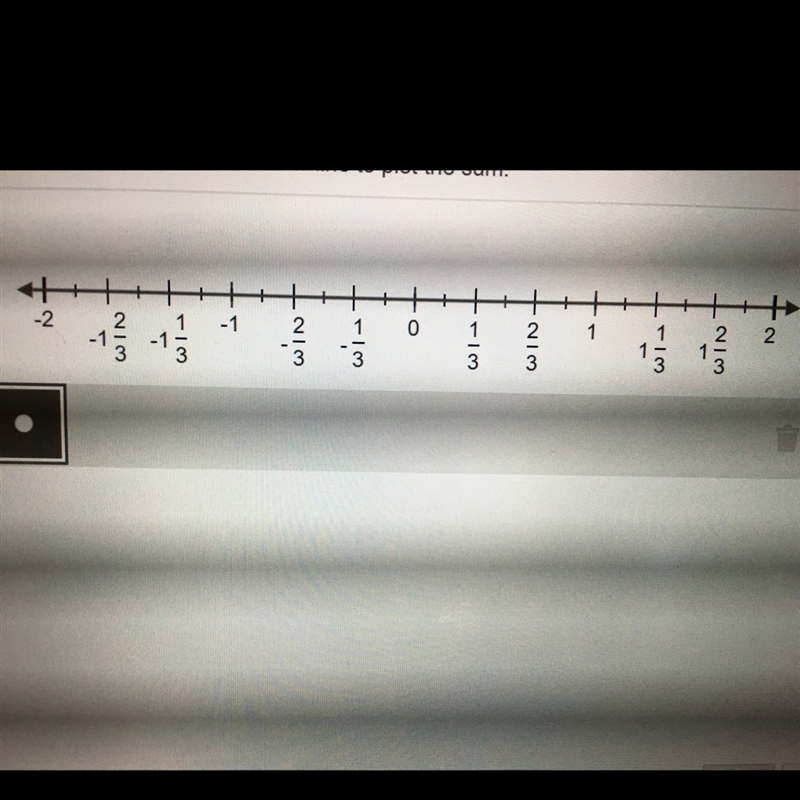 PLEASE HELP ME 10 POINTS Add 112/ + (-1/5) using the number line. Select the location-example-1