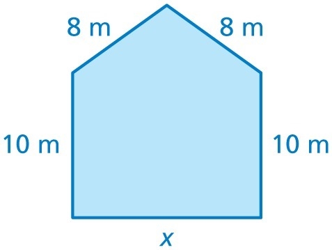 Find the possible values of x. the perimeter is less than or equal to 51 meters.-example-1