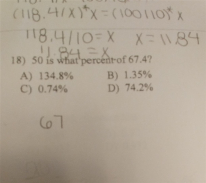 50 is what percent of 67.4? i need someone to show me how to set up this problem i-example-1