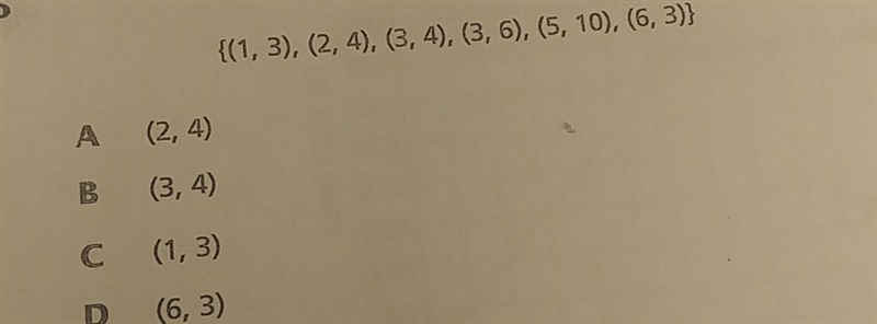 Which ordered pair could be removed to make the set a function?-example-1