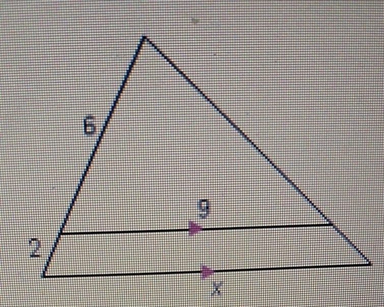 The triangles are similar by the AA Similarly Postulate. Find the value of x.-example-1