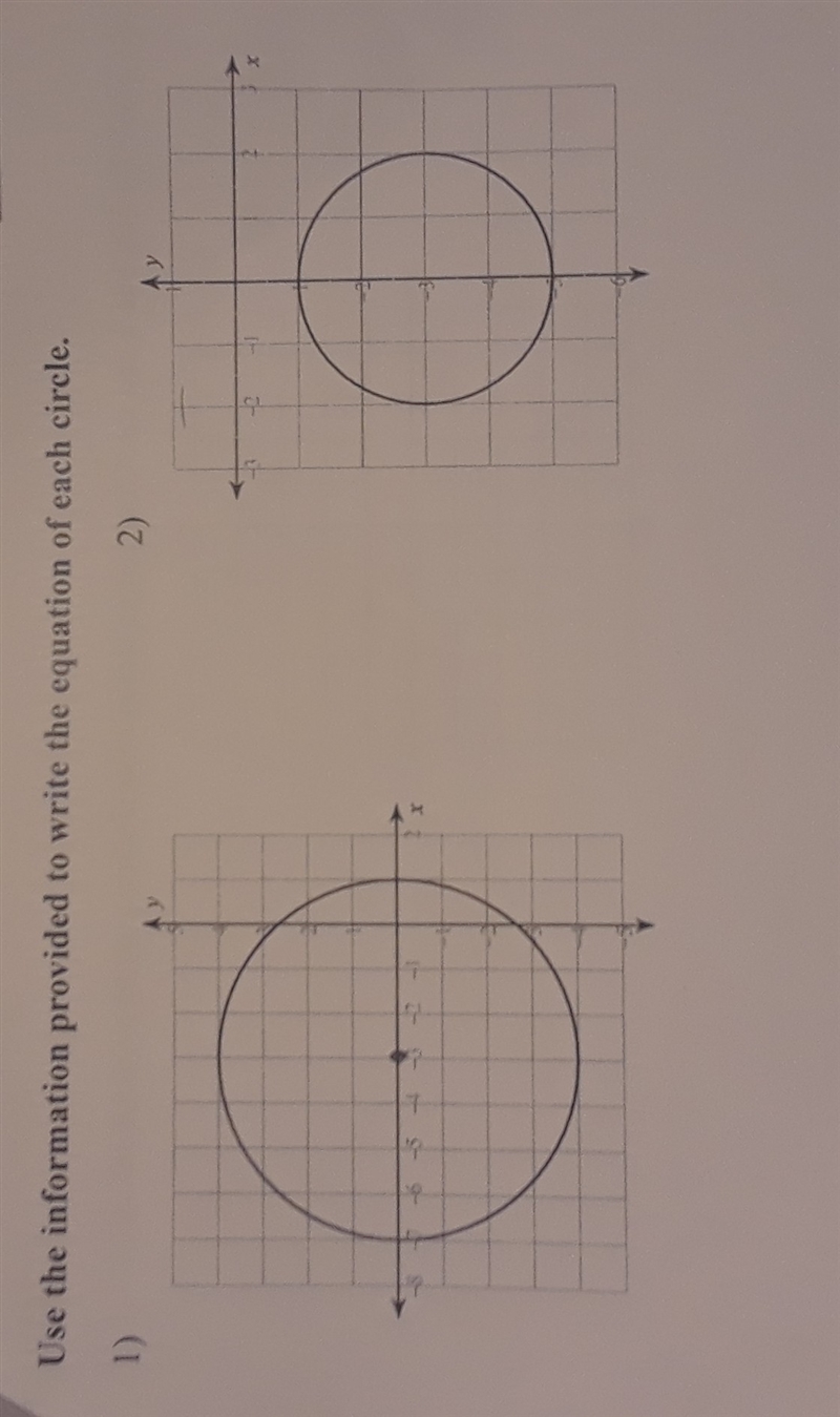 Give me the equation of each circle-example-1