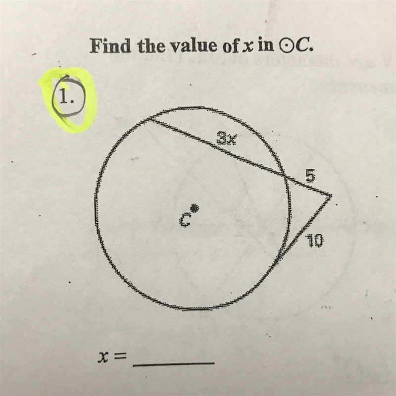 What is the value of x in circle c-example-1