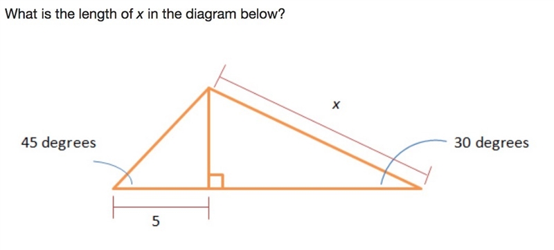 See attachment. what is the length of x in the diagram below? answer in rational form-example-1