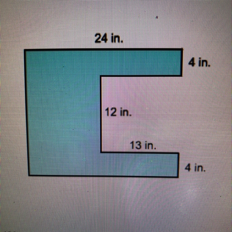 Which is the area of the figure? A. 480 square inches B. 324 square inches C. 192 square-example-1