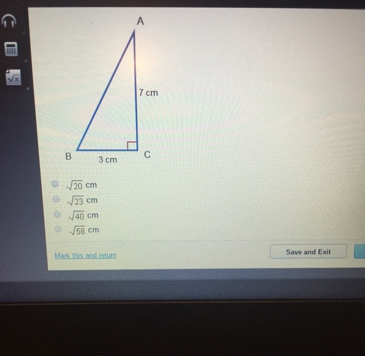 What is the length of the hypotenuse of the triangle?-example-1