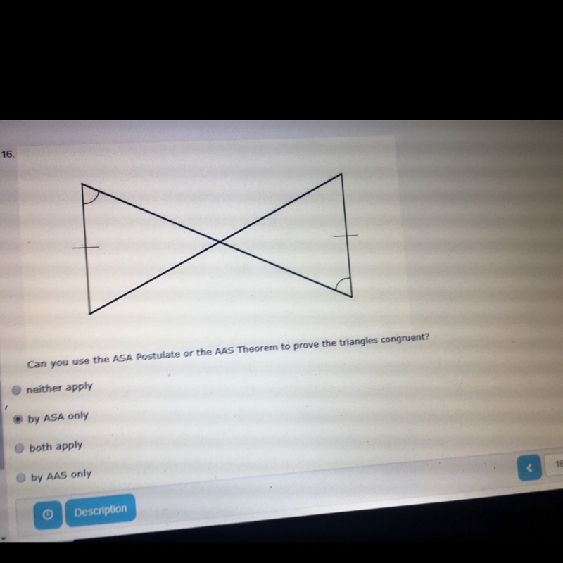 Can you use the ASA Postulate or the AAS Theorem to prove the triangles congruent-example-1