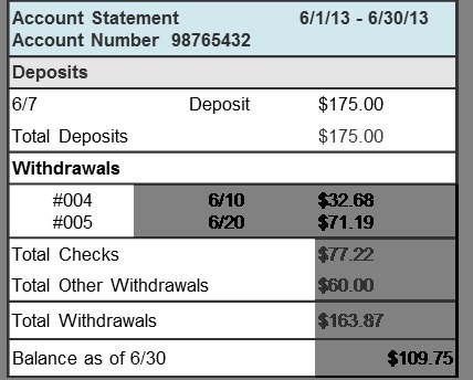 PLEASE HELP!!Carl is balancing his checking account. After comparing the bank statement-example-1