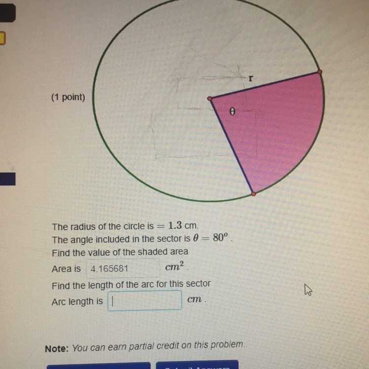 I believe he area is incorrect. So can somebody help me to figure out the area and-example-1