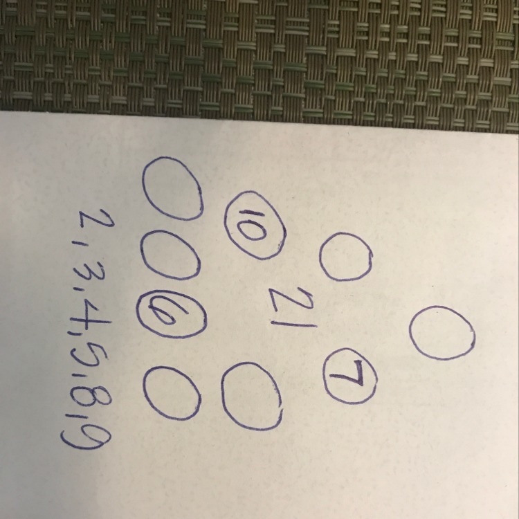 We can only use the numbers 2,3,4,5,8,9 and the result must be 21 in each side of-example-1