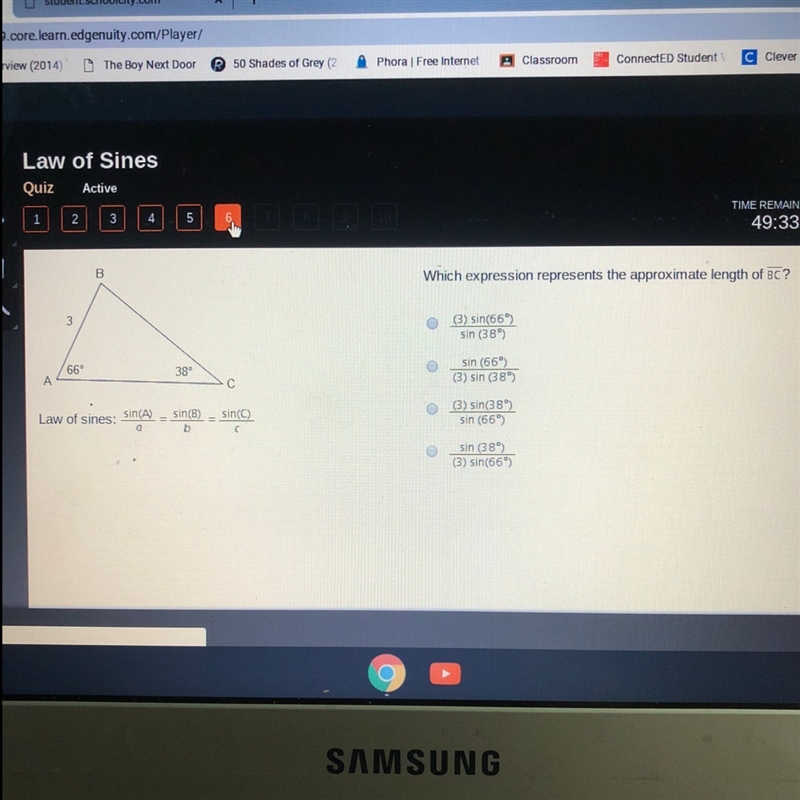 Which expression represents the approximate length of bc?-example-1