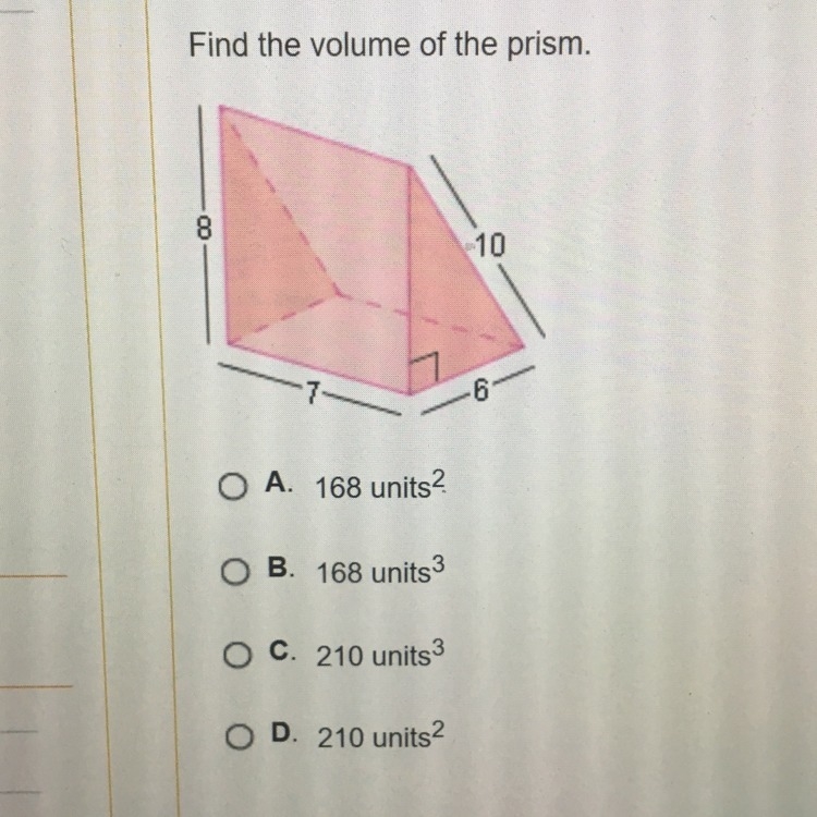 ‼️Anotha one. Find the volume of the prism-example-1