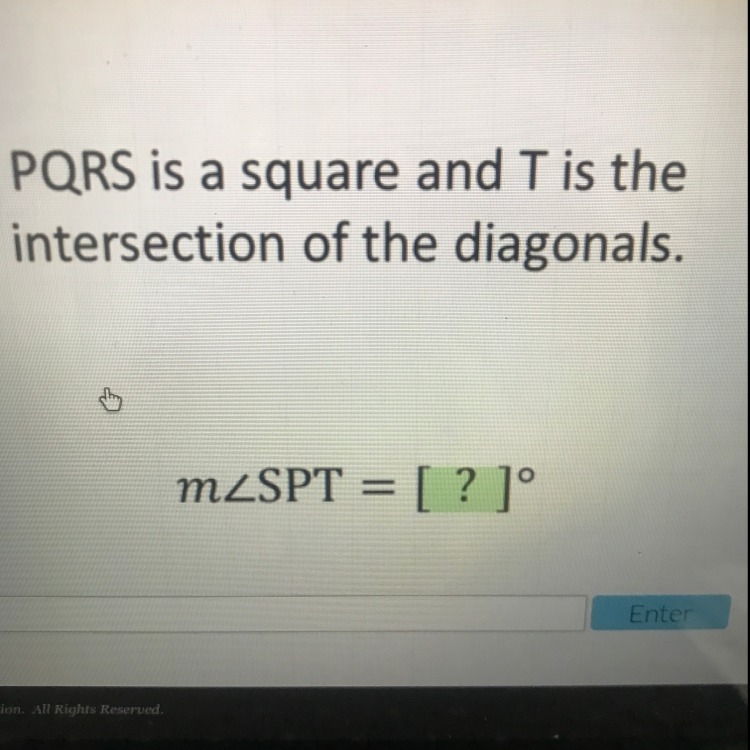 PQRS is a square and T is the intersection of the diagonals-example-1