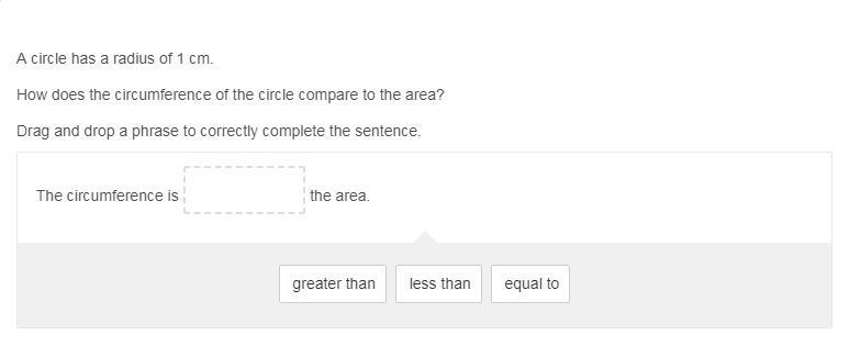 Screenshot with answers included A circle has a radius of 1 cm. How does the circumference-example-1