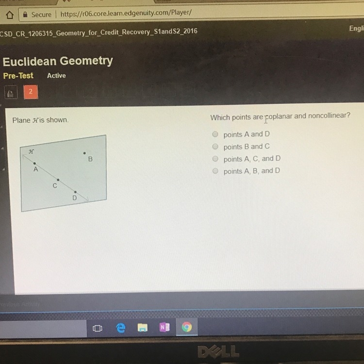 Which are coplanar and noncolinar?-example-1