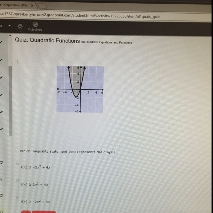 Wich inequality statement best represents the graph ? SERIOUS ANSWERS ONLY!-example-1