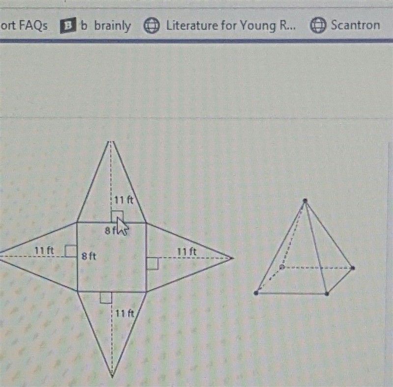 This is a picture of a square pyramid and the net for the square pyramid. What is-example-1