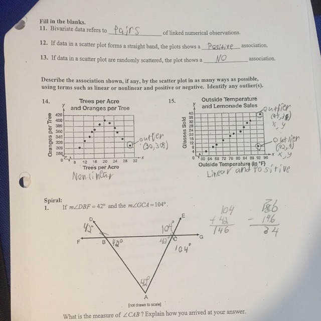 Are the answers for 11. 12. 13. and Spiral 1 correct?-example-1