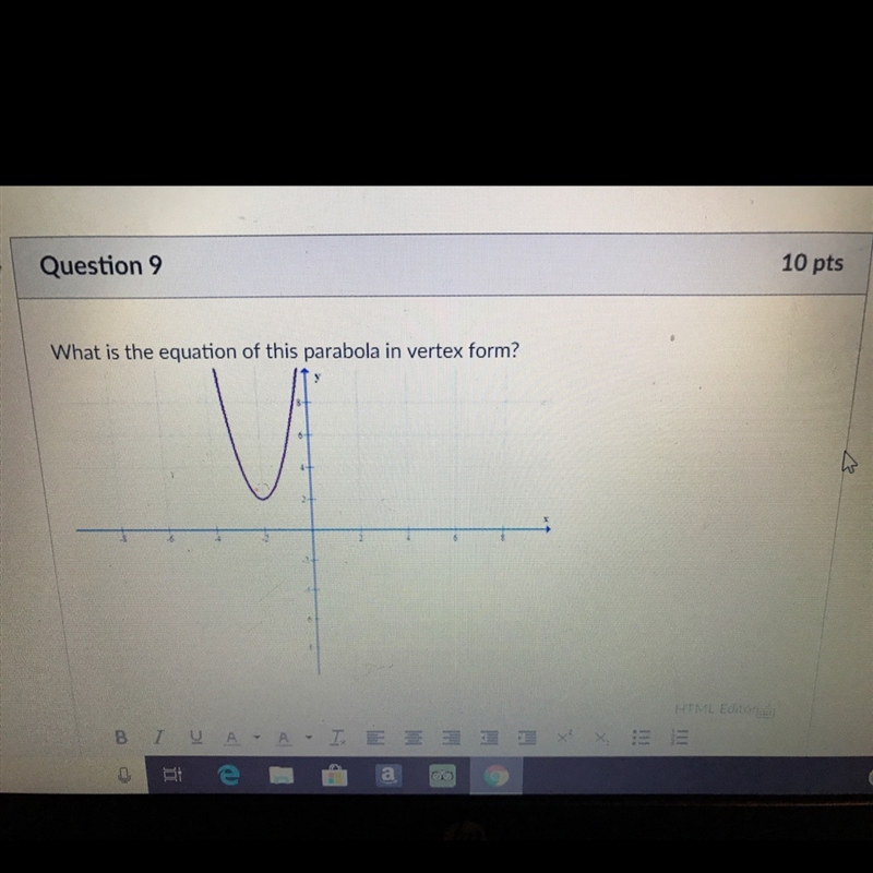 What is the equation of this parabola in vertex form-example-1