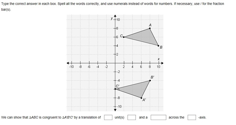 Fill in the blanks for this geometry problem. Translation, reflection, etc type of-example-1