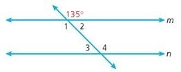 In the figure below, line m is || line n. Find the measure of angle 1. Only type the-example-1