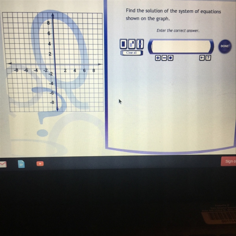 Find the solution of the system of equations shown on the graph-example-1