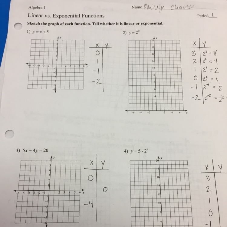 Does anyone know linear vs Exponential Functions ?-example-1