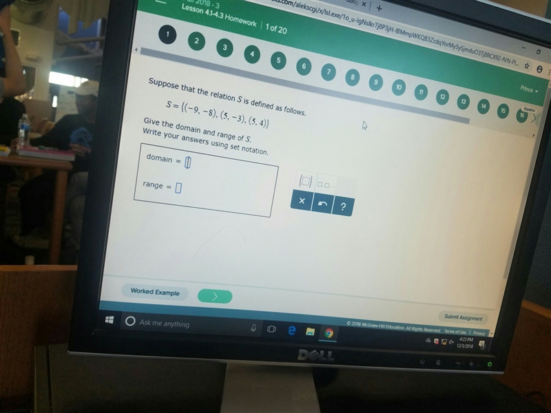 Give the domain and range of s-example-1