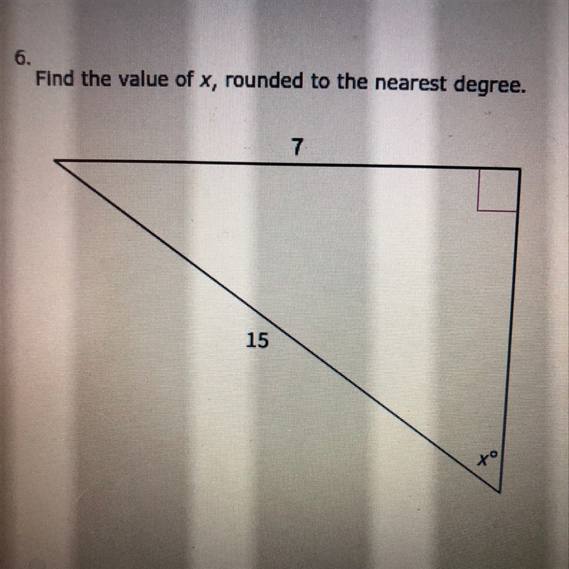 Find he value of x, round t nearest degree (sines and cosines)-example-1