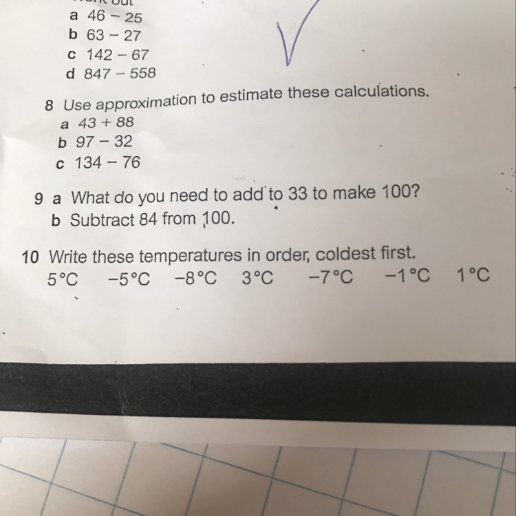 Number 10 please : put these temperatures in order ,coldest first-example-1