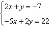 Use substitution to solve the system of equations. A. (–36, 65) B. (–4, 1) C. (8, –23) D-example-1