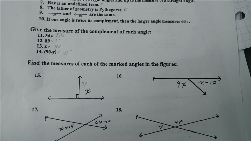 How do I solve #16? Do I just measure using a protractor or do calculations??-example-1