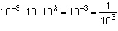 What is the value of k in the product of powers below? 0 1 -3 -1-example-1