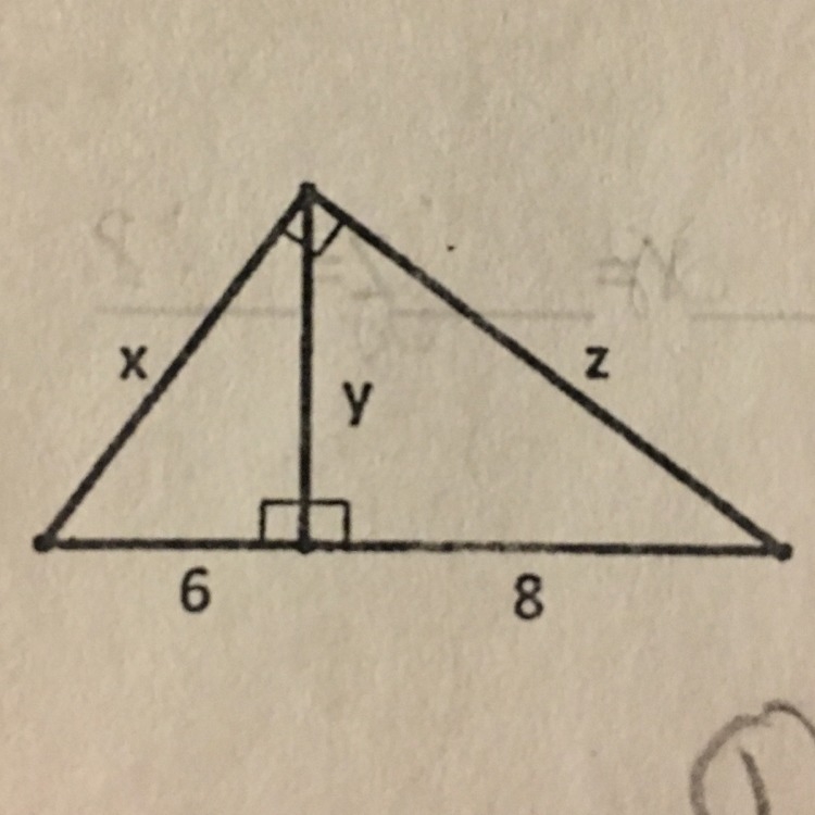 Find the missing value. If not whole number, leave in simplest radical form. PLEASE-example-1