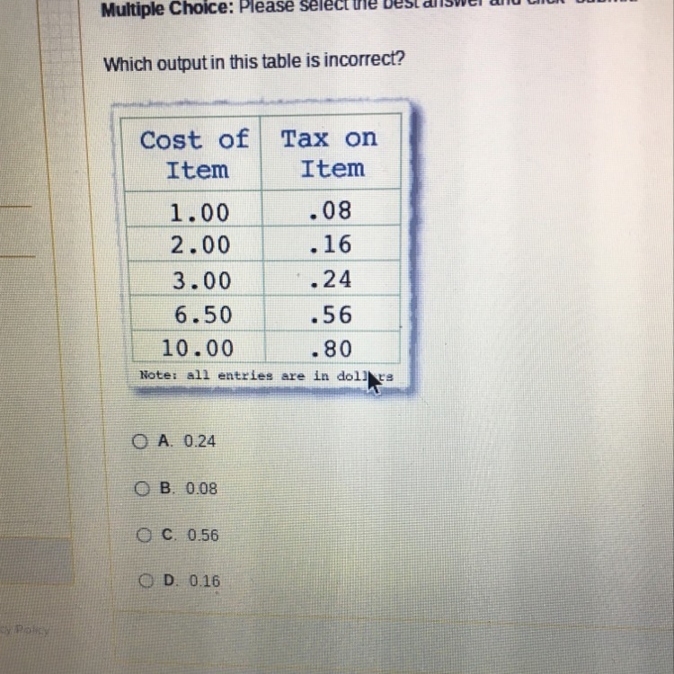 Which output in this table is incorrect-example-1